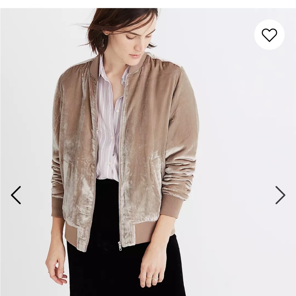 Rose Champagne Velvet Bomber Jacket
